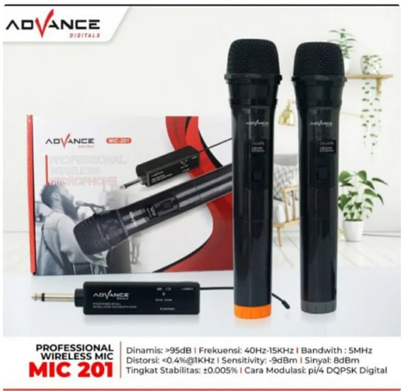 Advance MIC-201, dua mic wireless dan satu receiver